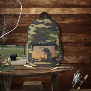 Fishing and Camo Printed Backpack