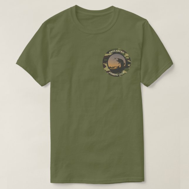 Fishing and Camo Round Design T-Shirt (Design Front)