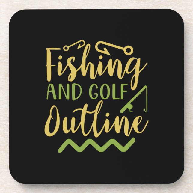 Fishing And Golf Outline Coaster (Front)