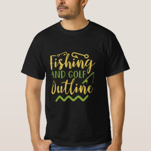 Fishing And Golf Outline T-Shirt