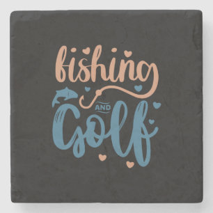 Fishing And Golf Stone Coaster
