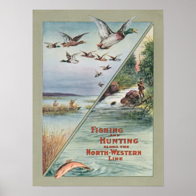 Fishing and Hunting along the North-Western Line Poster (Front)