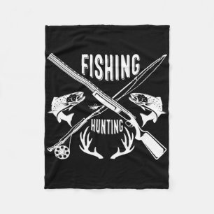 Fishing And Hunting Funny Father's Day Gift Fleece Blanket