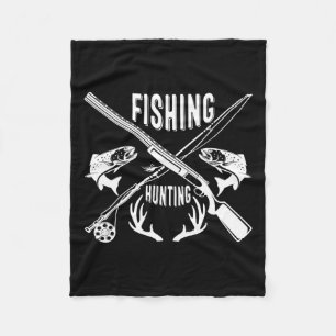 Fishing And Hunting Funny Father's Day Gift Fleece Blanket
