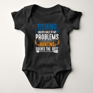 Fishing and Hunting Humorous Fish and Hunt Hobby Baby Bodysuit