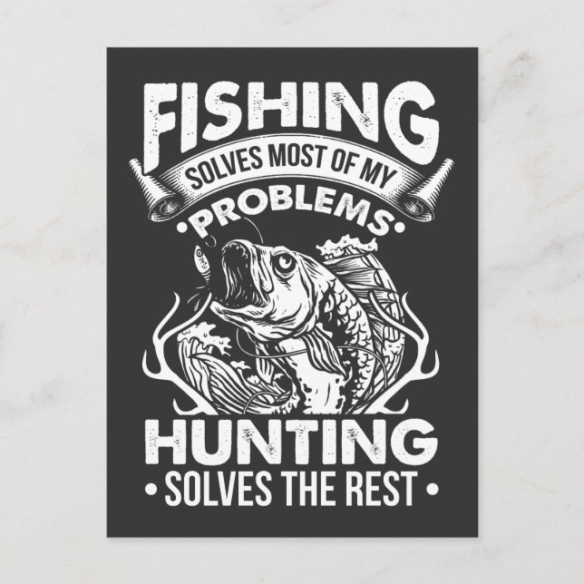 Fishing and Hunting Problems Sarcastic Fish Lover Postcard (Front)