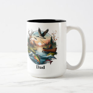 Fishing and hunting Two-Tone coffee mug