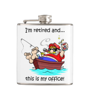fishing and retirement hip flask