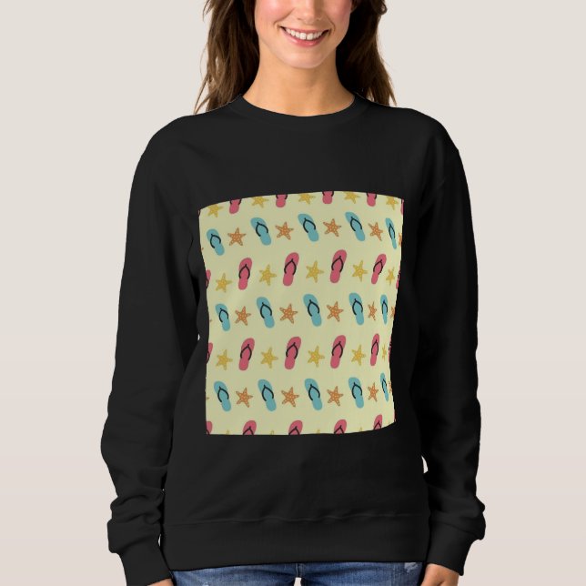 Fishing And Starfish Seamless Vector Pattern  Sweatshirt (Front)