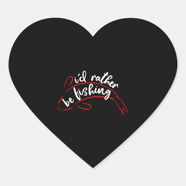 Fishing anglers angling fish heart sticker (Front)