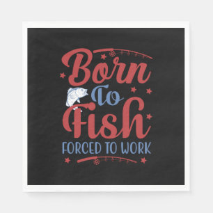 Fishing Art Born To Fish Napkin