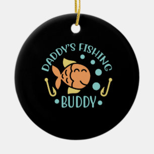 Fishing Art Daddy Fishing Friends Ceramic Ornament