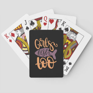 Fishing Art Girls Fish Too Playing Cards