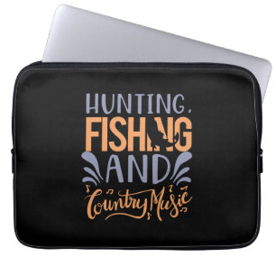 Fishing Art Hunting Fishing And Country Music Laptop Sleeve