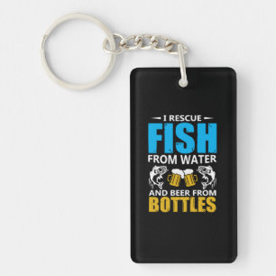 Fishing Art I Rescue Fish From Water Key Ring