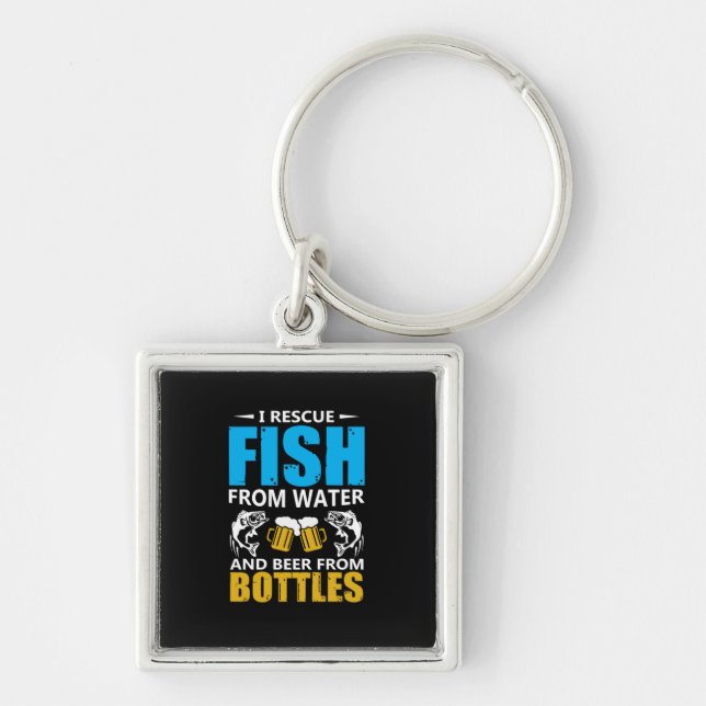 Fishing Art I Rescue Fish From Water Key Ring (Front)