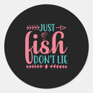 Fishing Art Just Fish Classic Round Sticker