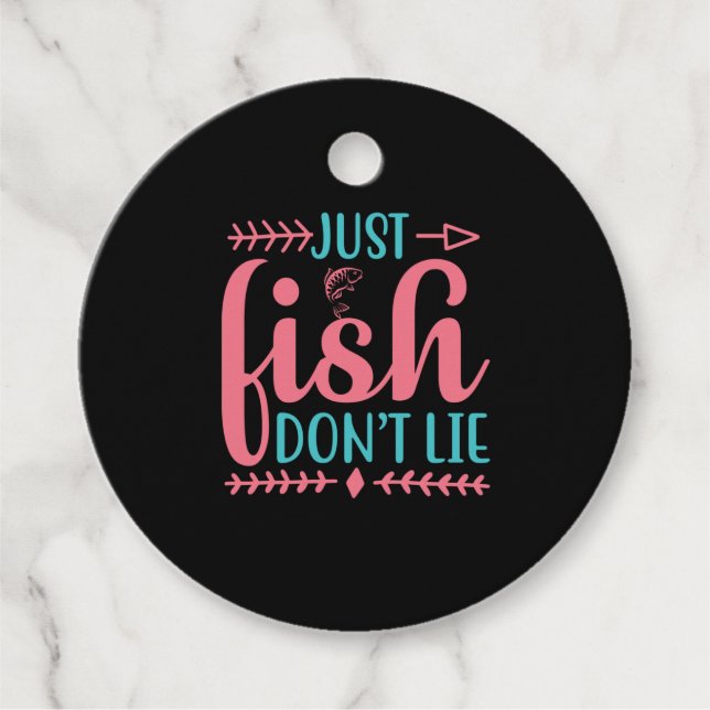 Fishing Art Just Fish Favour Tags (Front)