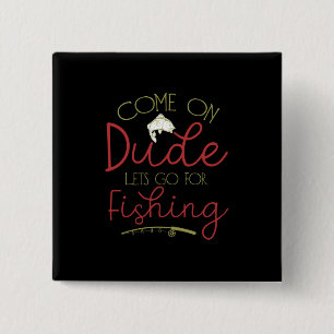Fishing Art Let Go For Fishing 15 Cm Square Badge