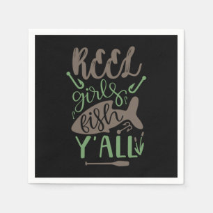 Fishing Art Real Girls Fish Yall Napkin