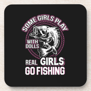 Fishing Art Real Girls Go Fishing Coaster