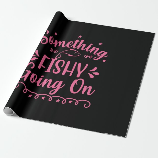 Fishing Art Something Fish Going On Wrapping Paper (Unrolled)
