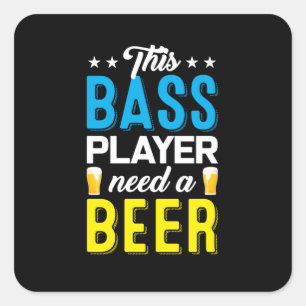 Fishing Art This Fisher Need A Beer Square Sticker