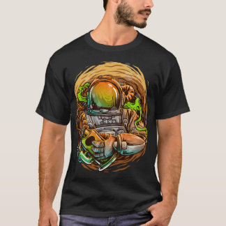 Fishing Astronaut Illustration T-Shirt