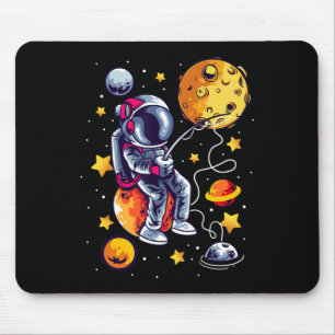 Fishing Astronaut In Space Planets Galaxy Fisherma Mouse Pad