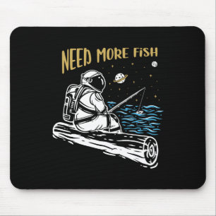 Fishing Astronaut Mouse Pad