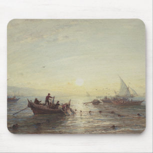 Fishing at Sunrise off the Coast near Marseilles Mouse Pad