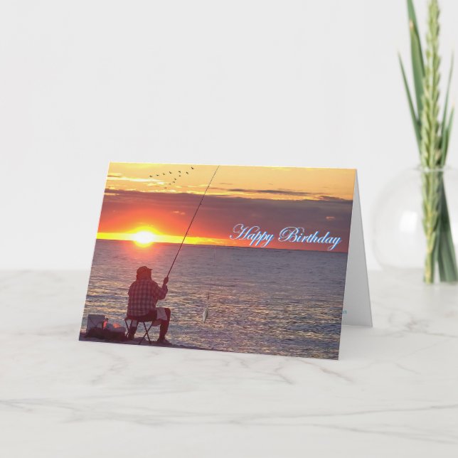 Fishing at Sunset Card (Front)