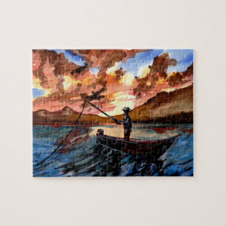 Fishing at Sunset Jigsaw Puzzle