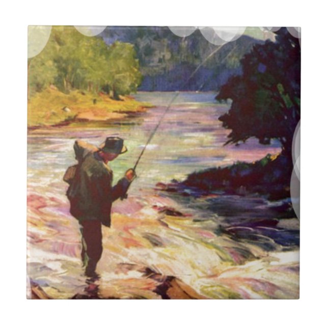 Fishing at the bend in the river tile (Front)