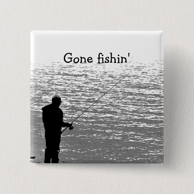 Fishing at the Lake 15 Cm Square Badge (Front)