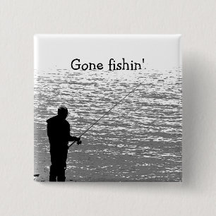 Fishing at the Lake 15 Cm Square Badge