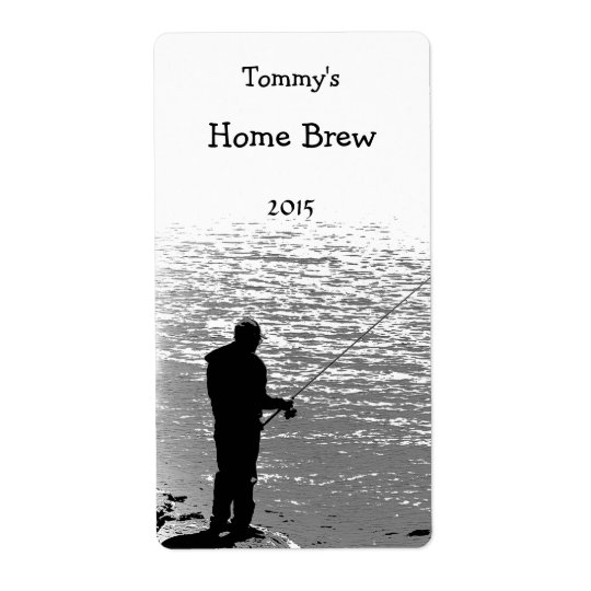 Fishing at the Lake Beer Label Shipping Label