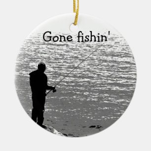 Fishing at the Lake Ceramic Tree Decoration