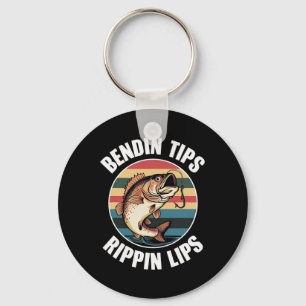 Fishing B Dad Funny Bending-tips-rippin-lips Key Ring