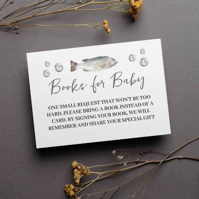 Fishing baby shower Books for Baby Enclosure Card (Creator Uploaded)