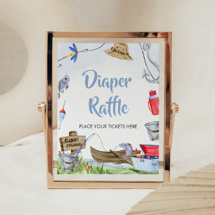 Fishing Baby Shower Diaper Raffle Poster