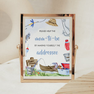 Fishing Baby Shower Envelope Station  Poster