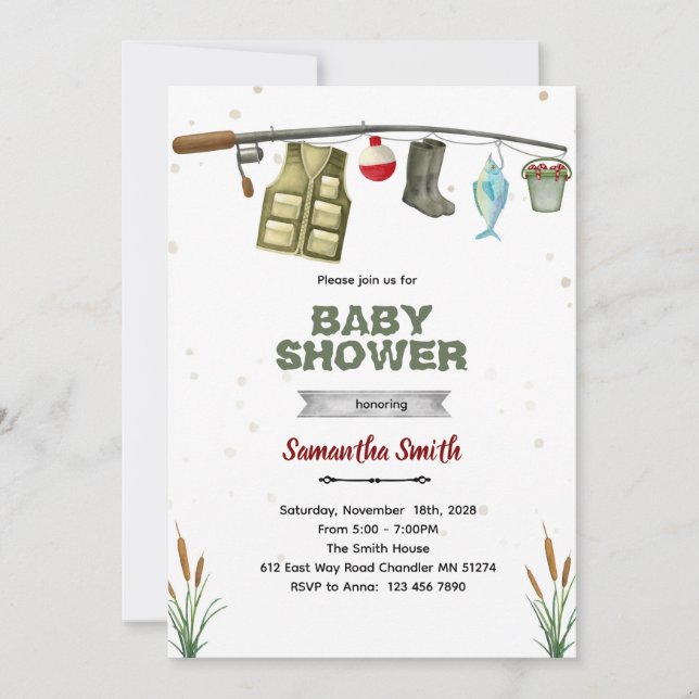 Fishing Baby Shower Invitation (Front)