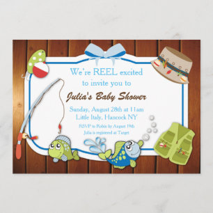Fishing Baby Shower Invitation Personalised Invite