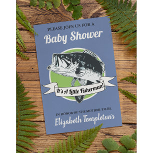 Fishing Baby Shower It's A Little Fisherman Invitation
