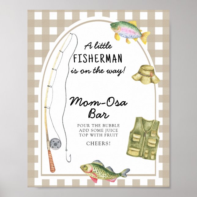 Fishing baby shower - Momosa bar Poster (Front)