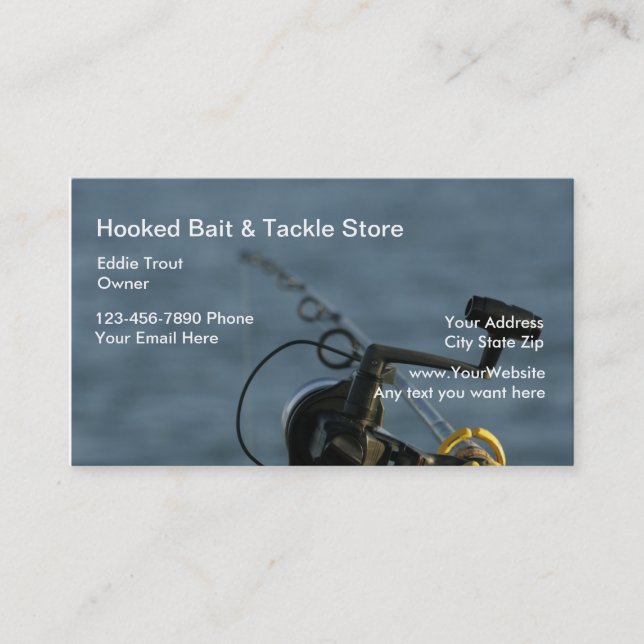 Fishing Bait And Tackle Business Cards (Front)