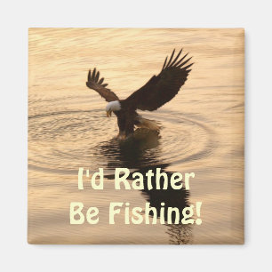 Fishing Bald Eagle at Dusk Wildlife Photo Pin Magnet