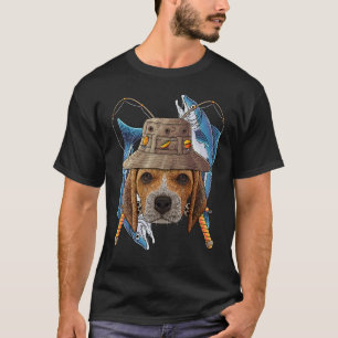 Fishing Beagle Outdoor Fisherman Dog Cute Fly Fish T-Shirt