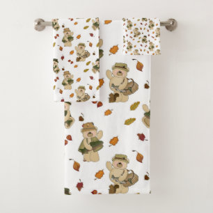 FISHING BEAR BATH TOWEL SET